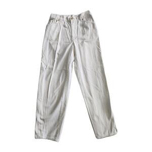 Vtg ESCADA White High Waist Ankle Moms Jeans w/ Gold Buttons & Studs size EU38